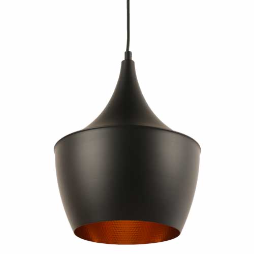 Colgante de aluminio 1 luz E27 23cm negro